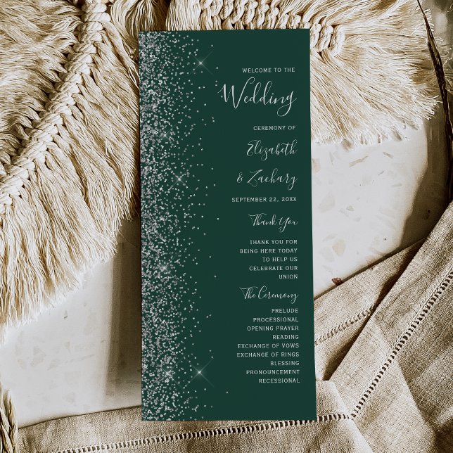 Boda moderna de brillo plateado y verde oscuro (Subido por el creador)