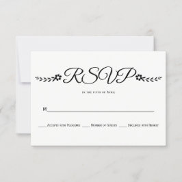 Boda moderna de tipografía blanca y negra RSVP