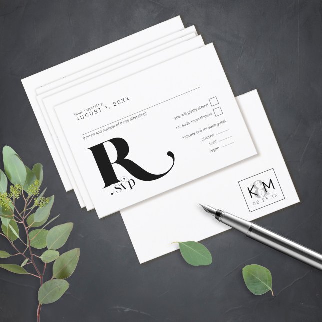 Boda moderna decorativa RSVP ID887 (Subido por el creador)