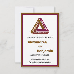 Boda Moderna Guardar La Fecha Nueva Tarjeta De Fec