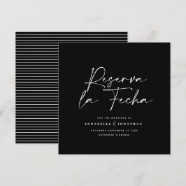 Boda moderna Reserva la Fecha crema negro Guardar