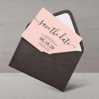 Boda moderna rosa de Rubor salva las tarjetas de f