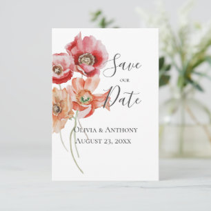 Boda moderna rosa floral salva la fecha