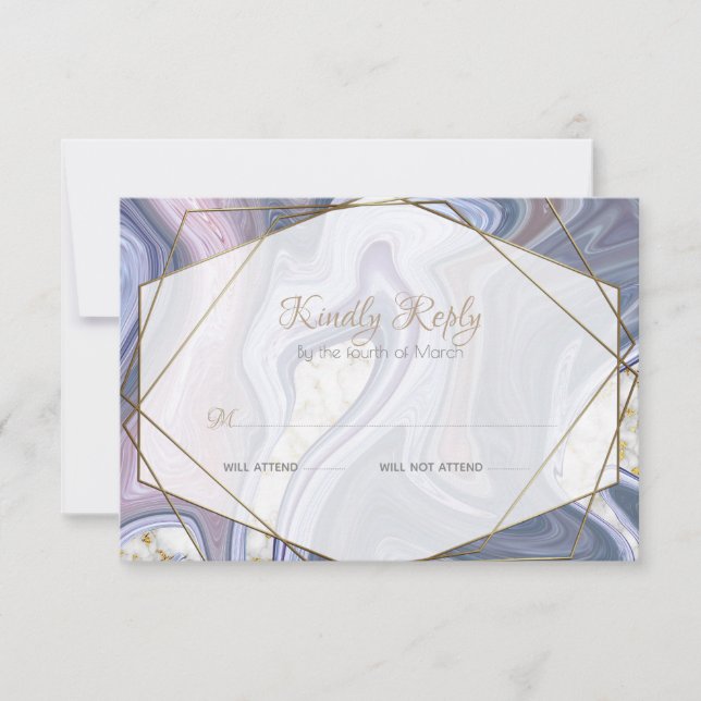 Boda moderna RSVP Agate Rosa morado con sangre (Anverso)