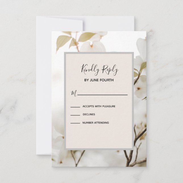 Boda moderna RSVP Floral suave contemporánea (Anverso)