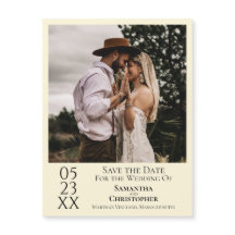 Boda moderna salve la foto de fecha imán de marfil