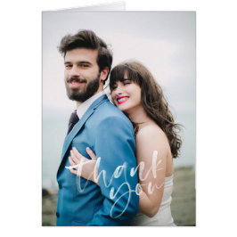 Boda moderno con letras a mano Gracias tarjeta