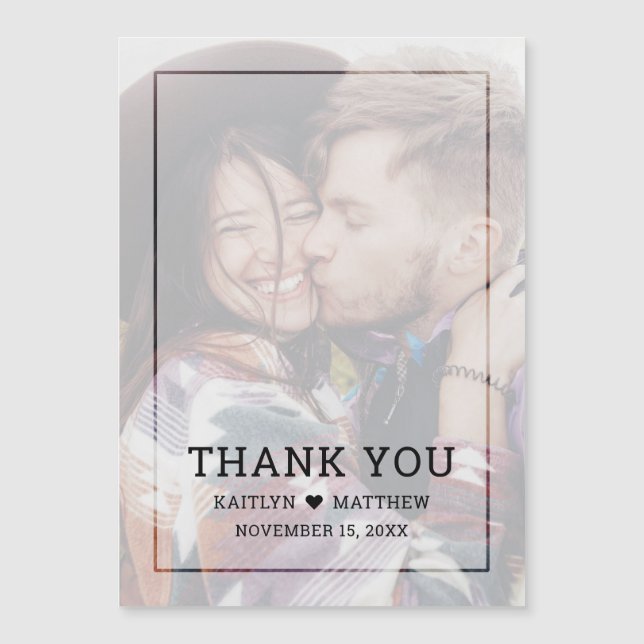 Boda moderno de escritura negra fotográfica Gracia (Anverso)