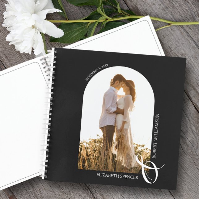 Boda moderno de fotografía arca libro de invitados (Change the pages to any of 10 styles available. LOTS of colors in our collection.)