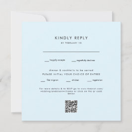 Boda moderno de Ice Blue Square QR Código RSVP