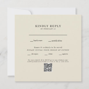 Boda moderno de la plaza Beige-código QR RSVP