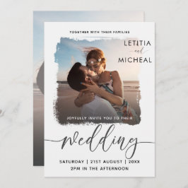 Boda moderno de plantillas de fotos en blanco y ne