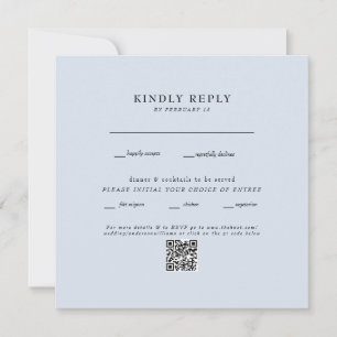 Boda moderno Dusty Blue Square QR Código RSVP