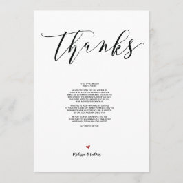 Boda moderno Gracias tarjeta