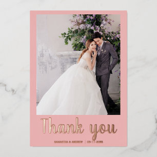 Boda moderno gracias tarjeta 2 foto Relieve metali
