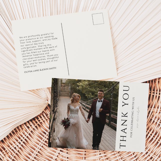Boda moderno Gracias Tarjeta Post (Subido por el creador)