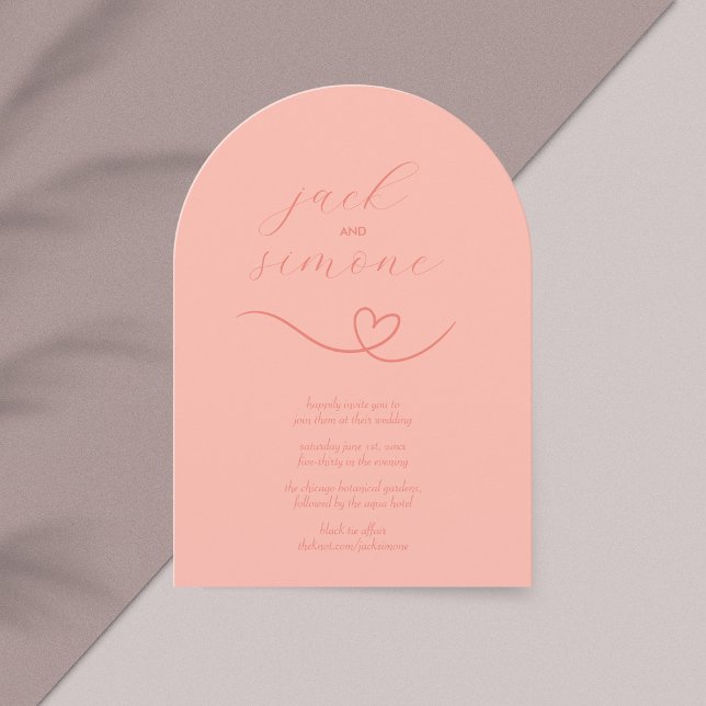 Boda moderno | Invitaciones de Arch | Coral claro (Subido por el creador)