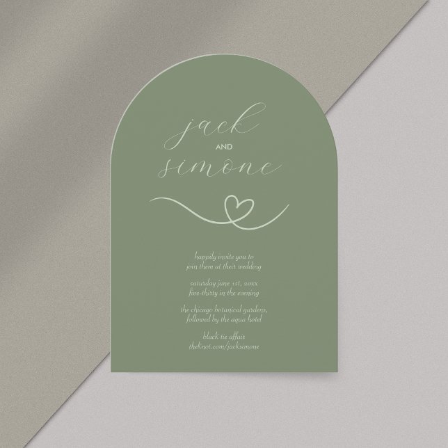 Boda moderno | Invitaciones de Arch | Dark Sage (Subido por el creador)