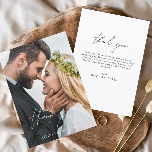 Boda Moderno Minimalista Tarjetas de agradecimient (Subido por el creador)