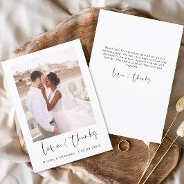 Boda Moderno Minimalista Tarjetas de agradecimient