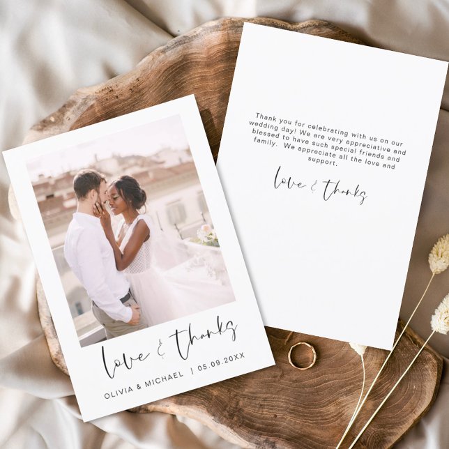 Boda Moderno Minimalista Tarjetas de agradecimient (Subido por el creador)