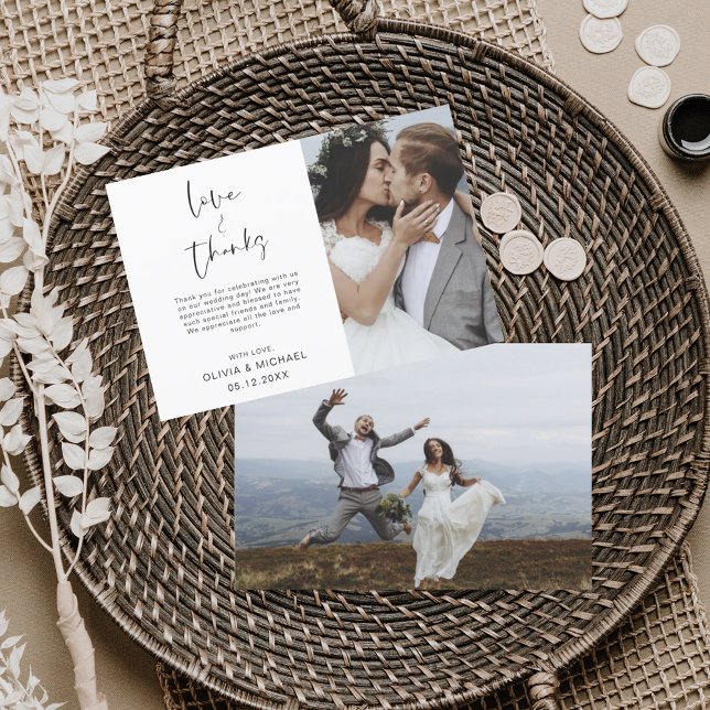 Boda Moderno Minimalista Tarjetas de agradecimient (Subido por el creador)