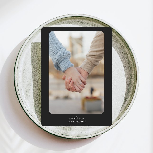 Boda moderno | Reserva la fecha | Blanco sobre neg (Subido por el creador)