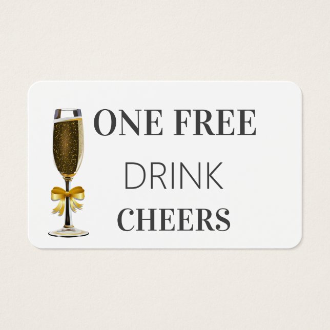 Boda moderno simple bolso de boleto de bebida grat (Anverso)