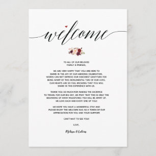 Boda moderno Tarjeta de bienvenida e Itinerario