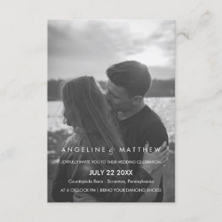 Boda moderno y mínimo Invitación a la fotografía