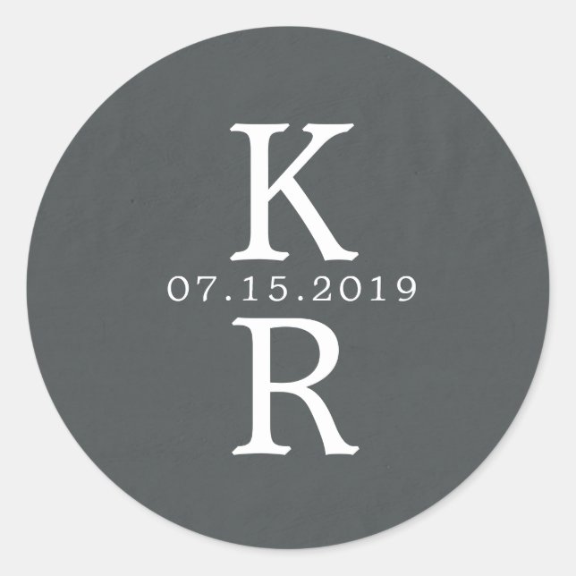 boda monograma de acuarela Pegatina monograma (Anverso)