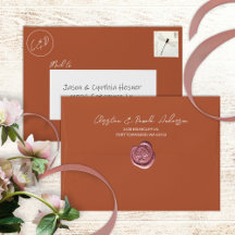Boda monograma de cobre, óxido predireccionado 5 v