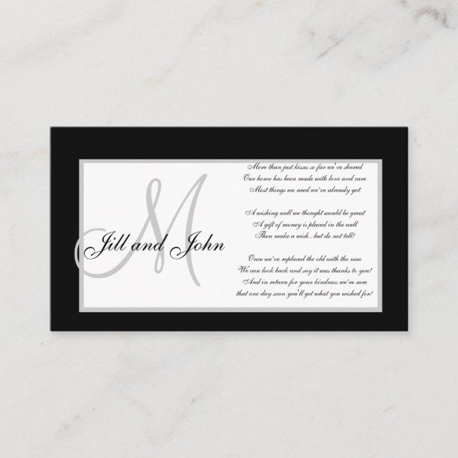 Boda Monograma Deseando Tarjetas Bien (Anverso)