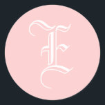 Boda Monograma E Pegatina Estilo Inglés Antiguo Ro<br><div class="desc">Monograma E Pegatina Estilo inglés antiguo</div>