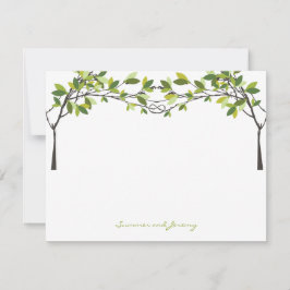 Boda Monograma Gracias Tarjeta