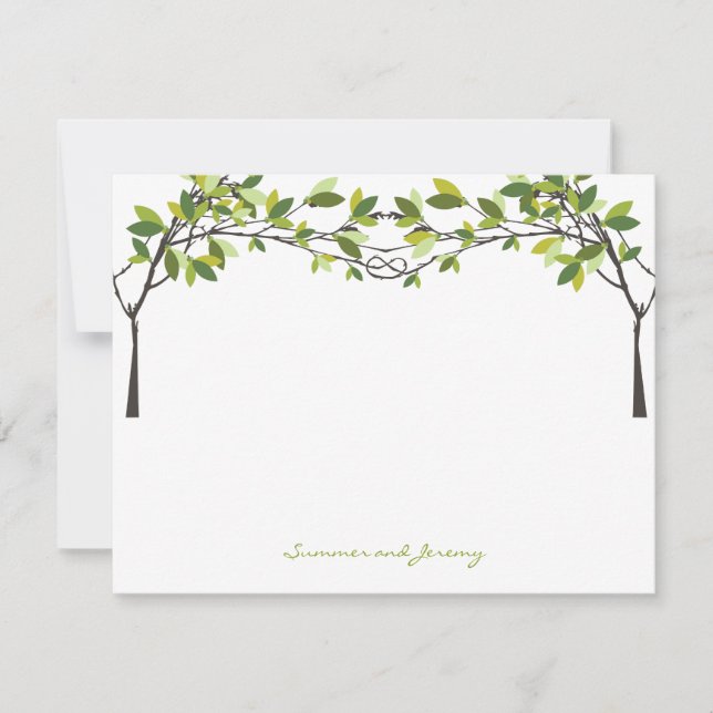 Boda Monograma Gracias Tarjeta (Anverso)