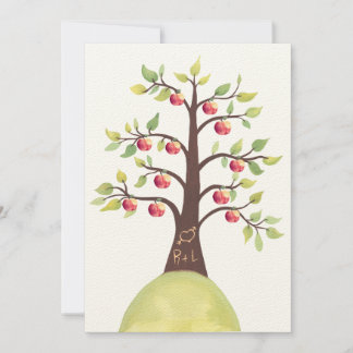 Boda Monograma Invitación de tallado de manzana
