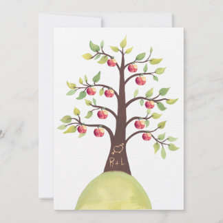 Boda Monograma Invitación de tallado de manzana