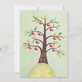 Boda Monograma Invitación de tallado de manzana