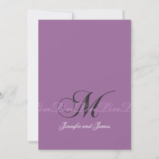 Boda Monograma M Invitaciones a matrimonio Púrpura