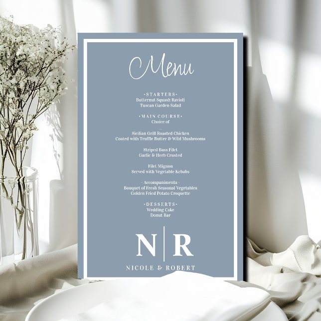 Boda Monograma Menú de cena de ensayo personalizad (Subido por el creador)