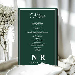 Boda Monograma Menú de cena de ensayo personalizad