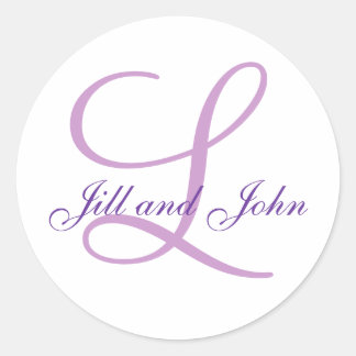 Boda Monograma Novia Groom Fecha Sello Lilac