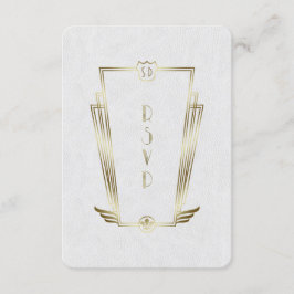 Boda Monograma Real de Oro Blanco Art Deco RSVP