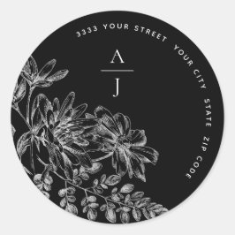 Boda Monograma Sello para sobres de dirección blan