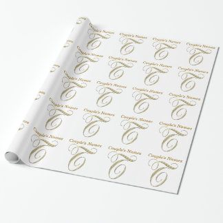 Boda Monograma T Papel de ajuste de regalo