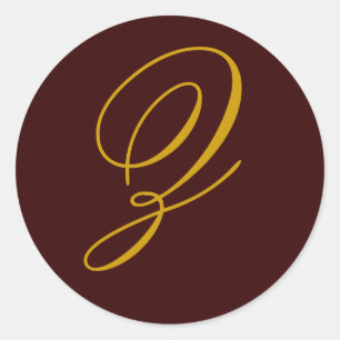 Boda Monograma Z Pegatina de sello de oro