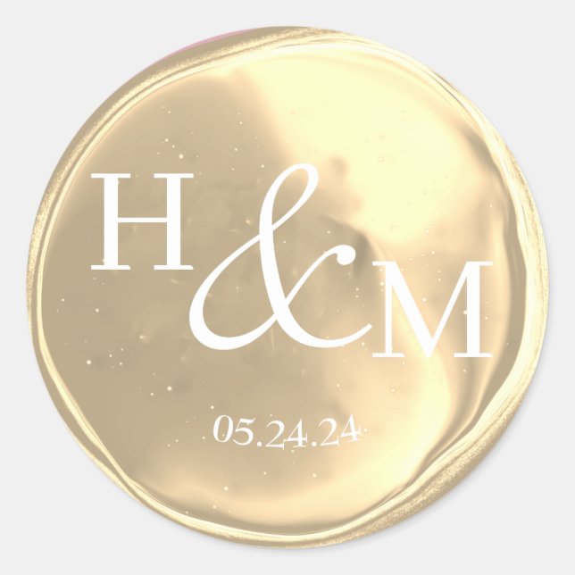 Boda Monogramada con Sello de Cera Simple y Elegan (Anverso)
