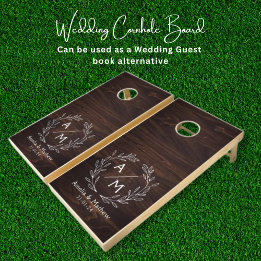 Boda Monogramado Rústico Walnut Brown Wood