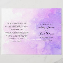 Boda morado acuarela. Programa Lavender plegado